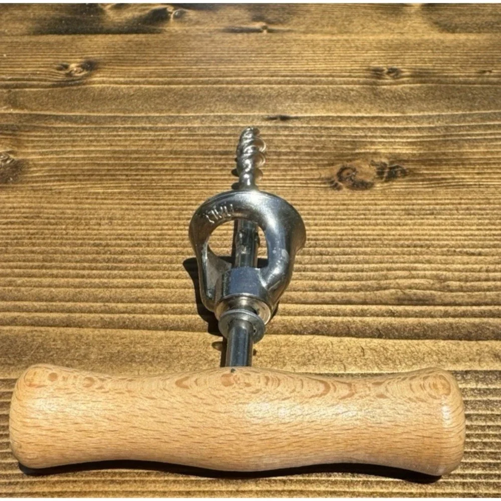 Vintage Wood Handle‎ Bell Corkscrew Wine Bottle Opener Barware Tool